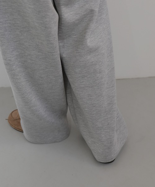 hellam(へラム)の「ボンディングタックワイドパンツ(スラックス・レディース・杢グレー/ブラック/ブラウン/チャコール・FREE)」の14枚目の写真