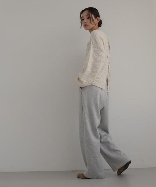 hellam(へラム)の「ボンディングタックワイドパンツ(スラックス・レディース・杢グレー/ブラック/ブラウン/チャコール・FREE)」の13枚目の写真