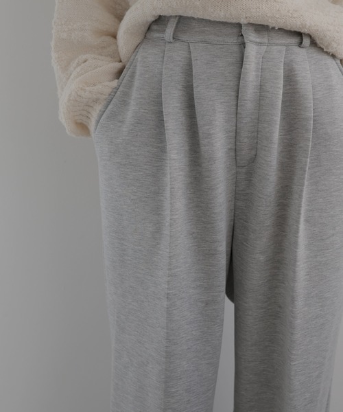 hellam(へラム)の「ボンディングタックワイドパンツ(スラックス・レディース・杢グレー/ブラック/ブラウン/チャコール・FREE)」の12枚目の写真