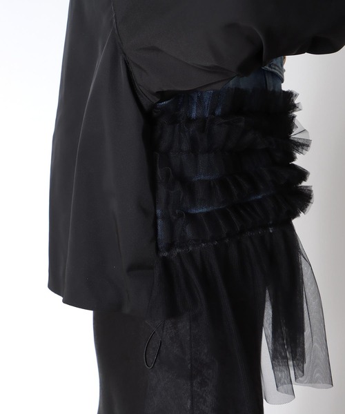 Three Four Time（ｽﾘｰﾌｫｰﾀｲﾑ）の「デニムチュールドッキングブルゾン（ブルゾン・レディース・ブラック・FREE）」の19枚目の写真