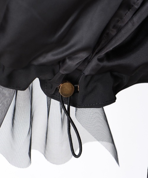 Three Four Time（ｽﾘｰﾌｫｰﾀｲﾑ）の「デニムチュールドッキングブルゾン（ブルゾン・レディース・ブラック・FREE）」の21枚目の写真