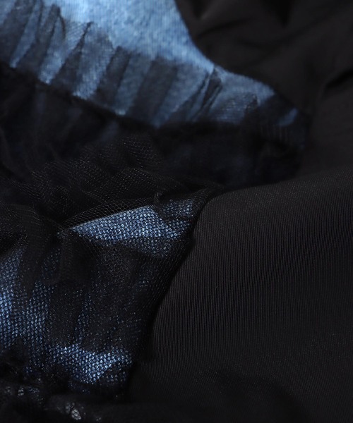 Three Four Time（ｽﾘｰﾌｫｰﾀｲﾑ）の「デニムチュールドッキングブルゾン（ブルゾン・レディース・ブラック・FREE）」の22枚目の写真