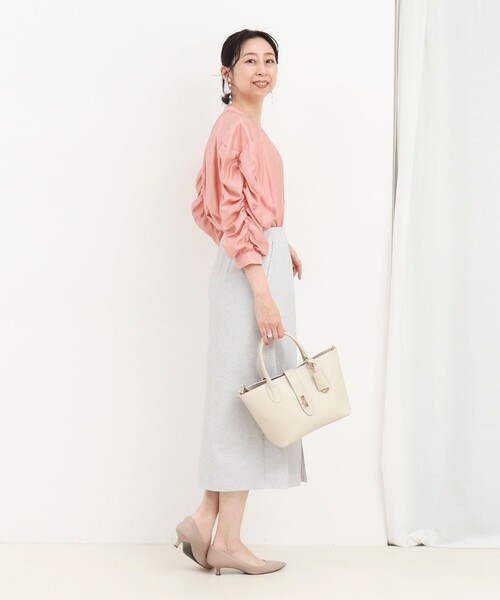 NOLLEY’S（ノーリーズ）の「シルキーローン袖ギャザーブラウス（シャツ/ブラウス・レディース・キナリ/ライトグリーン/サーモンピンク・38）」の20枚目の写真