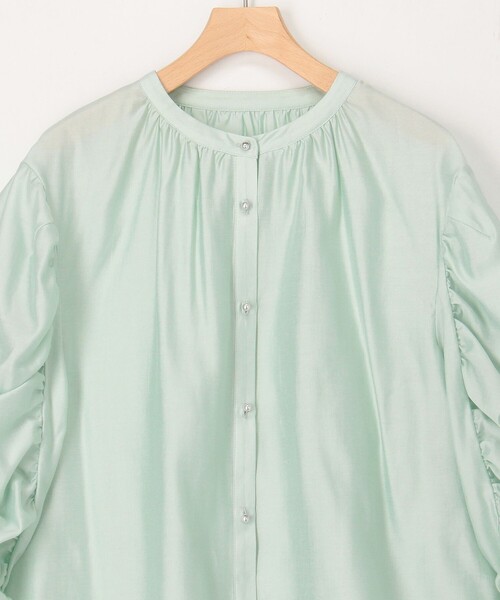 NOLLEY’S（ノーリーズ）の「シルキーローン袖ギャザーブラウス（シャツ/ブラウス・レディース・キナリ/ライトグリーン/サーモンピンク・38）」の9枚目の写真