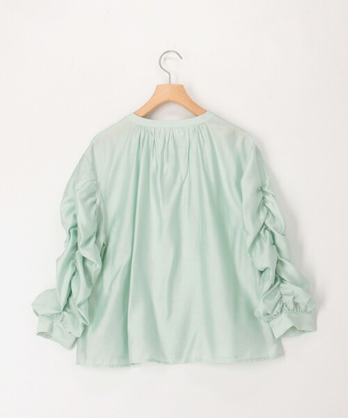 NOLLEY’S（ノーリーズ）の「シルキーローン袖ギャザーブラウス（シャツ/ブラウス・レディース・キナリ/ライトグリーン/サーモンピンク・38）」の6枚目の写真