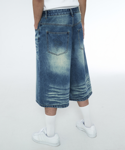 SSERPE(セルぺ)の「スネークバミューダデニムパンツヴィンテージブルー(その他パンツ・レディース・その他・SMALL/MEDIUM/LARGE)」の5枚目の写真