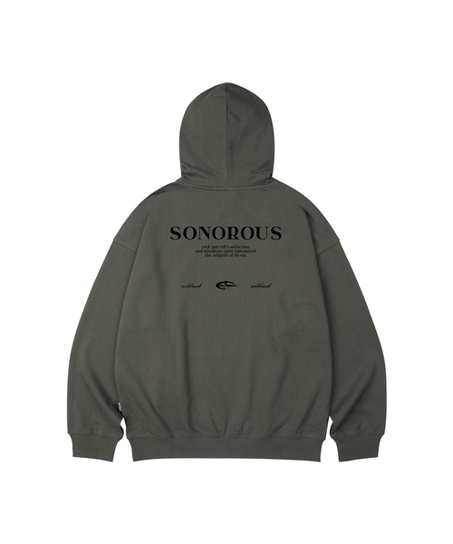 WILDROCK(ワイルドロック)の「SONOROUS オーバーサイズ フードパーカー_10 COL(パーカー・メンズ・ブラック/ベージュ/ネイビー/ブラウン/ピンク/ブルー/アイボリー/ダークグレー/バーガンディー/チャコール・SMALL/MEDIUM/LARGE)」の4枚目の写真