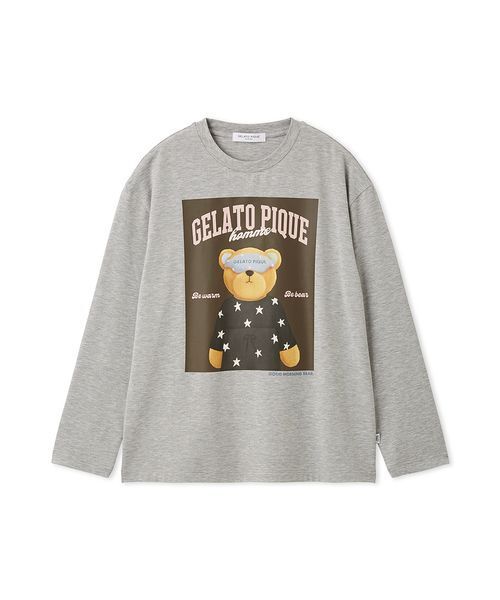 gelato pique(ジェラートピケ)の「【HOMME】グッドモーニングベアレーヨンロンT(ルームウェア/パジャマ・メンズ・オフホワイト/グレー/ネイビー・M/L)」の2枚目の写真