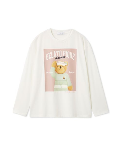 gelato pique(ジェラートピケ)の「【HOMME】グッドモーニングベアレーヨンロンT(ルームウェア/パジャマ・メンズ・オフホワイト/グレー/ネイビー・M/L)」の1枚目の写真