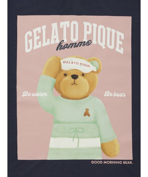gelato pique(ジェラートピケ)の「【HOMME】グッドモーニングベアレーヨンロンT(ルームウェア/パジャマ・メンズ・オフホワイト/グレー/ネイビー・M/L)」の10枚目の写真