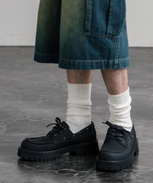 Rocky Monroe(ロッキーモンロー)の「フェイクレザー厚底モカシンボートシューズ/デッキシューズ(モカシン/デッキシューズ・メンズ・ブラウン/ブラック・S/L/M)」の8枚目の写真