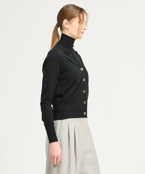 ESTNATION（エストネーション）の「ESTNATION / 20G Vネックカーディガン（カーディガン/ボレロ・レディース・ピンク/ホワイト/ブラック/グレー・FREE）」の5枚目の写真