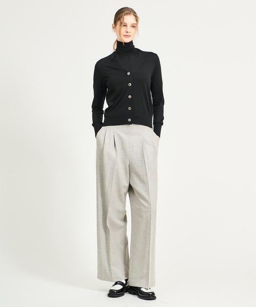 ESTNATION（エストネーション）の「ESTNATION / 20G Vネックカーディガン（カーディガン/ボレロ・レディース・ピンク/ホワイト/ブラック/グレー・FREE）」の7枚目の写真