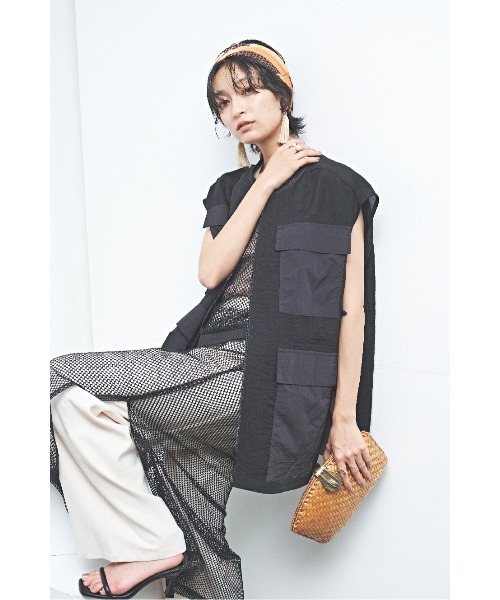 MUUNAA(ムウナ)の「メッシュレースレイヤードパンツ(その他パンツ・レディース・ブラック/ホワイト・F)」の9枚目の写真