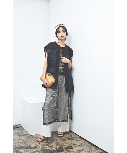 MUUNAA(ムウナ)の「メッシュレースレイヤードパンツ(その他パンツ・レディース・ブラック/ホワイト・F)」の5枚目の写真