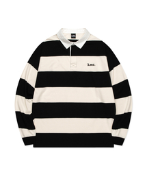 LMC( )��STRIPE GOTHIC NAME RUGBY SHIRT black(�|���V���c)