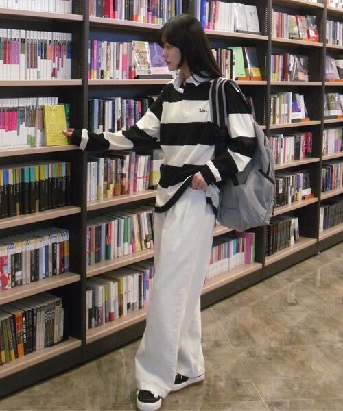 LMCの「STRIPE GOTHIC NAME RUGBY SHIRT black(ポロシャツ・レディース・その他・S/M/L/XL)」の5枚目の写真
