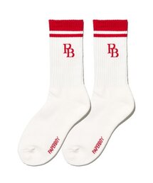 PAPERBOY（ペーパーボーイ）の「PBロゴクルーソックス-レッド（ソックス/靴下）」