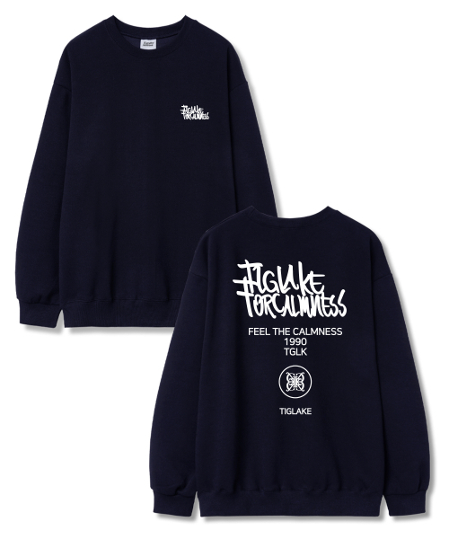 TI.GLAKE(ティーグレイク)の「エクストラオーバーサイズ裏毛スウェットTシャツネイビー(スウェット・レディース・その他・XL/XXL/L)」の1枚目の写真