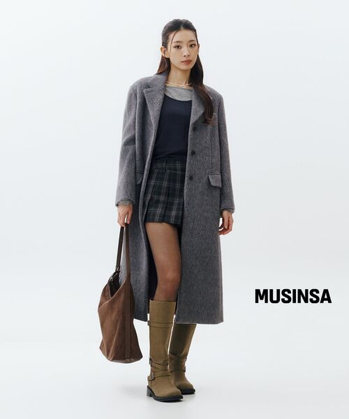 MUSINSA STANDARD WOMAN（ムシンサスタンダードウーマン）の「ウィメンズ シンセティックスウェード スラウチ ショルダーバッグ [ダークブラウン]（ショルダーバッグ・レディース・その他・FREE）」の4枚目の写真