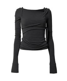 FLAREUP（フレアアップ）の「Layered Bustier Long Sleeve (FL-105_Black)（Tシャツ/カットソー）」