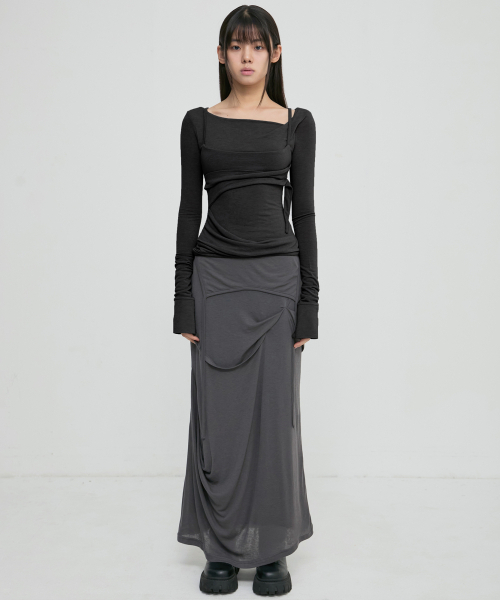 FLAREUP(フレアアップ)の「Layered Bustier Long Sleeve (FL-105_Black)(Tシャツ/カットソー・レディース・ブラック・OS)」の4枚目の写真