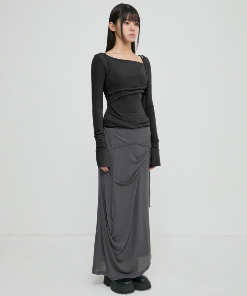 FLAREUP(フレアアップ)の「Layered Bustier Long Sleeve (FL-105_Black)(Tシャツ/カットソー・レディース・ブラック・OS)」の6枚目の写真