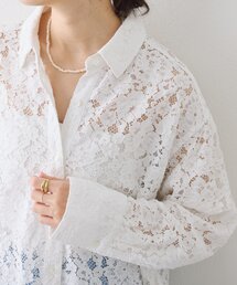 RIVE DROITE | 【女性らしい抜け感】レースクロップドシャツ(シャツ/ブラウス)