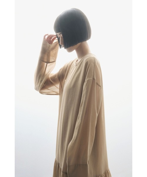 Limue（リミュ）の「オーガンジーレイヤードワンピース（ワンピース・レディース・ベージュ/ブラック・FREE）」の12枚目の写真