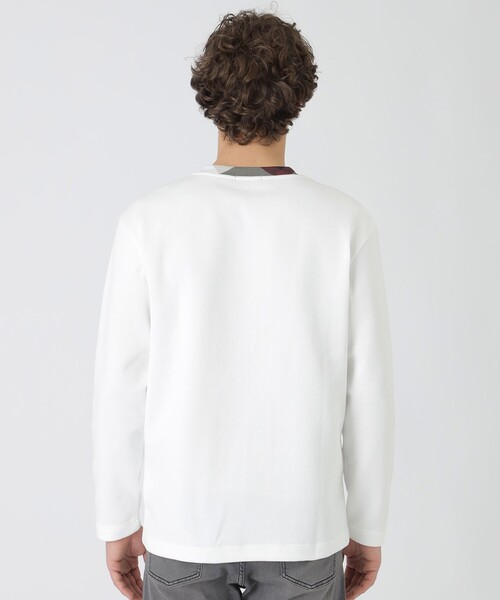 BLACK LABEL CRESTBRIDGE(ブラックレーベル・クレストブリッジ)の「パーシャルチェックニットソー(Tシャツ/カットソー・メンズ・ブラック/ピンク系その他2/オフホワイト/ライトグレー・XL/L/M)」の12枚目の写真