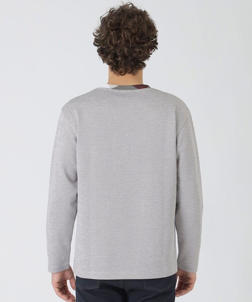 BLACK LABEL CRESTBRIDGE(ブラックレーベル・クレストブリッジ)の「パーシャルチェックニットソー(Tシャツ/カットソー・メンズ・ブラック/ピンク系その他2/オフホワイト/ライトグレー・XL/L/M)」の18枚目の写真