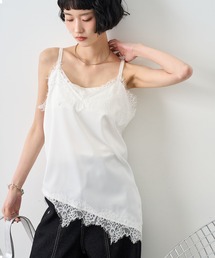 NOGLE（ノグル）の「【NOGLE/ノグル】サテンレースアシメキャミソール（キャミソール）」