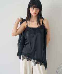 satin lace cami tops（サテンレースキャミトップス）（キャミソール