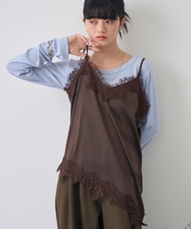 NOGLE | 【NOGLE/ノグル】サテンレースアシメキャミソール(キャミソール)