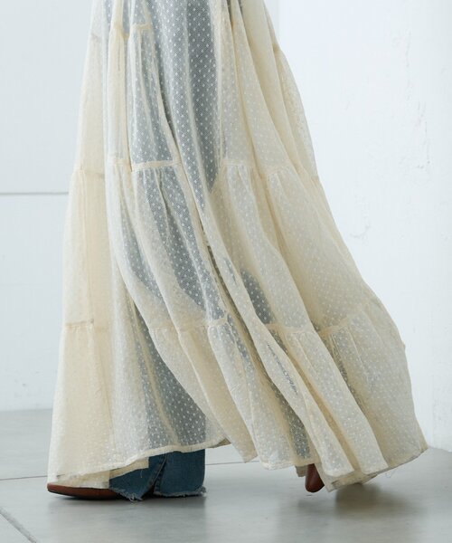 CIAOPANIC TYPY（チャオパニックティピー）の「【india】ヴィンテージライクメッシュドットキャミワンピース（ワンピース・レディース・アイボリー/ブラック・ONE SIZE）」の3枚目の写真