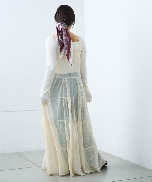 CIAOPANIC TYPY（チャオパニックティピー）の「【india】ヴィンテージライクメッシュドットキャミワンピース（ワンピース・レディース・アイボリー/ブラック・ONE SIZE）」の6枚目の写真