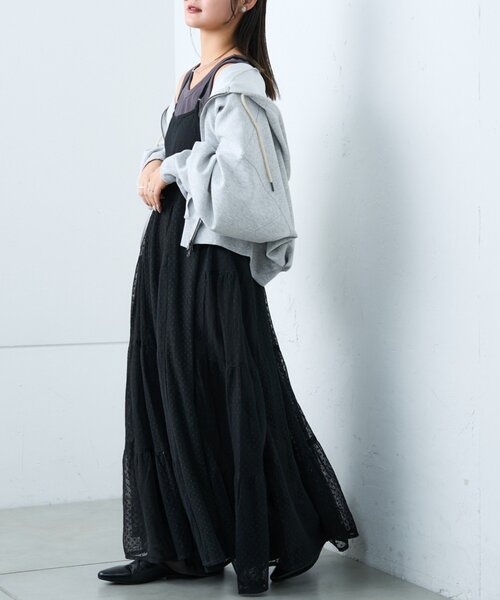 CIAOPANIC TYPY（チャオパニックティピー）の「【india】ヴィンテージライクメッシュドットキャミワンピース（ワンピース・レディース・アイボリー/ブラック・ONE SIZE）」の10枚目の写真