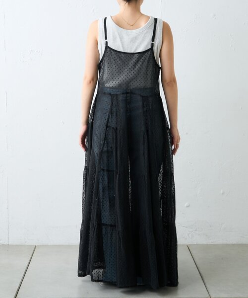 CIAOPANIC TYPY（チャオパニックティピー）の「【india】ヴィンテージライクメッシュドットキャミワンピース（ワンピース・レディース・アイボリー/ブラック・ONE SIZE）」の18枚目の写真