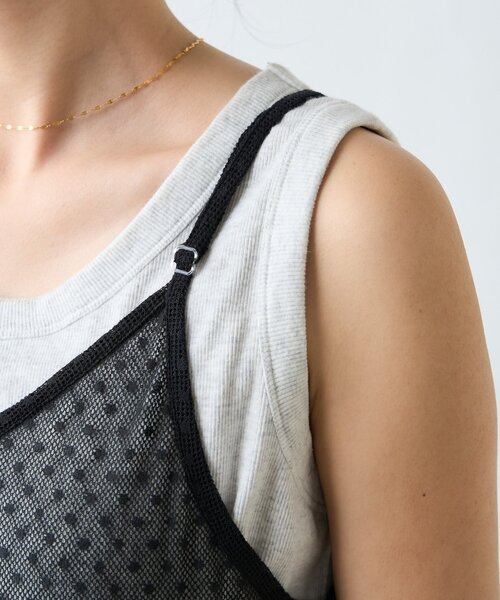 CIAOPANIC TYPY（チャオパニックティピー）の「【india】ヴィンテージライクメッシュドットキャミワンピース（ワンピース・レディース・アイボリー/ブラック・ONE SIZE）」の20枚目の写真