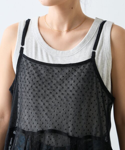 CIAOPANIC TYPY（チャオパニックティピー）の「【india】ヴィンテージライクメッシュドットキャミワンピース（ワンピース・レディース・アイボリー/ブラック・ONE SIZE）」の21枚目の写真