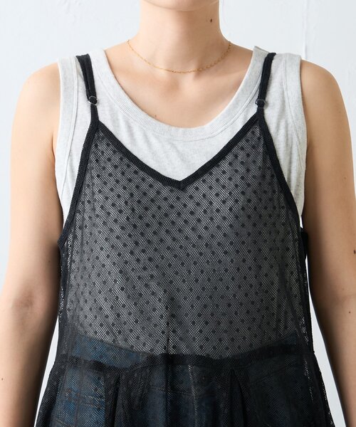 CIAOPANIC TYPY（チャオパニックティピー）の「【india】ヴィンテージライクメッシュドットキャミワンピース（ワンピース・レディース・アイボリー/ブラック・ONE SIZE）」の22枚目の写真