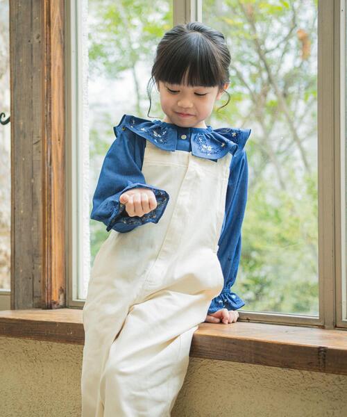 URBAN RESEARCH DOORS（アーバンリサーチドアーズ）の「『親子リンク』『150サイズあり』フロントZIPサロペット(KIDS)（ワンピース・キッズ・ホワイト系その他/インディゴブルー・120/150/135）」の3枚目の写真