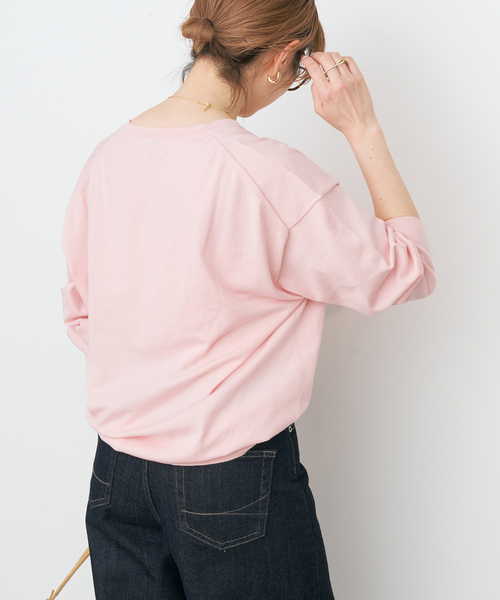 Spick & Span（スピックアンドスパン）の「Emil cotoni Vネックプルオーバー（ニット/セーター・レディース・キャメル/ピンク系その他/ネイビー・FREE）」の16枚目の写真