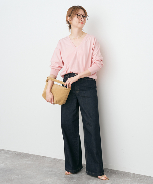 Spick & Span（スピックアンドスパン）の「Emil cotoni Vネックプルオーバー（ニット/セーター・レディース・キャメル/ピンク系その他/ネイビー・FREE）」の18枚目の写真