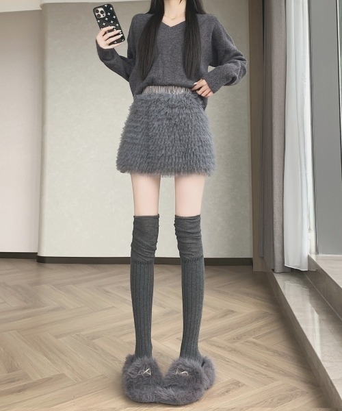 gossip！ロサンゼルス（ゴシップロサンゼルス）の「【Y2Kガーリー】レトロ チュールフリル ティアードミニスカート（スカート・レディース・オフホワイト/ブラウン/ブラック/グレー・FREE）」の13枚目の写真