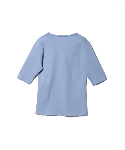 ESTNATION（エストネーション）の「GOOD PEOPLE GOOD STITCHING GOOD PRODUCT for ESTNATION / リブプルオーバー（Tシャツ/カットソー・レディース・ホワイト/ライトブルー・FREE）」の3枚目の写真