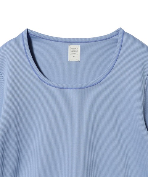 ESTNATION（エストネーション）の「GOOD PEOPLE GOOD STITCHING GOOD PRODUCT for ESTNATION / リブプルオーバー（Tシャツ/カットソー・レディース・ホワイト/ライトブルー・FREE）」の4枚目の写真