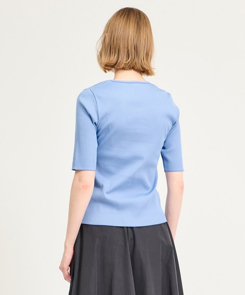 ESTNATION(エストネーション)の「GOOD PEOPLE GOOD STITCHING GOOD PRODUCT for ESTNATION / リブプルオーバー(Tシャツ/カットソー・レディース・ホワイト/ライトブルー・FREE)」の10枚目の写真