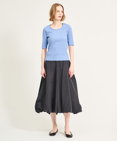 ESTNATION(エストネーション)の「GOOD PEOPLE GOOD STITCHING GOOD PRODUCT for ESTNATION / リブプルオーバー(Tシャツ/カットソー・レディース・ホワイト/ライトブルー・FREE)」の9枚目の写真