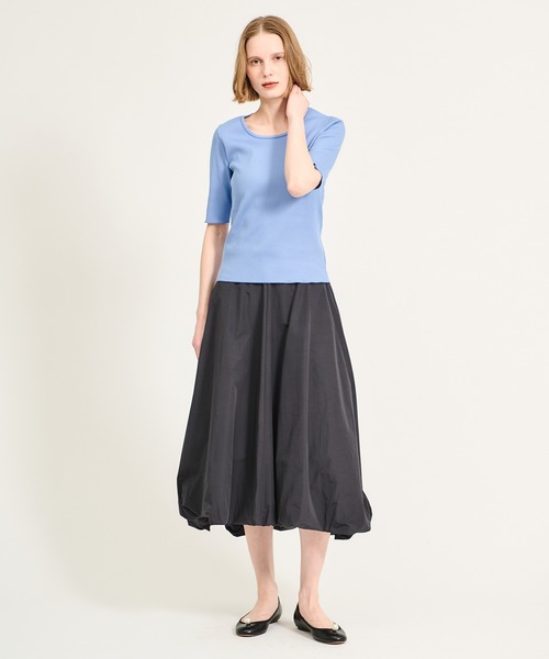 ESTNATION(エストネーション)の「GOOD PEOPLE GOOD STITCHING GOOD PRODUCT for ESTNATION / リブプルオーバー(Tシャツ/カットソー・レディース・ホワイト/ライトブルー・FREE)」の8枚目の写真